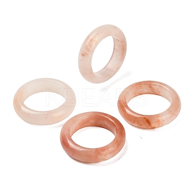 Natural Xinjiang Golden Silk Jade Finger Rings for Women RJEW-G360-01A-1