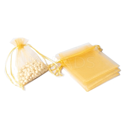 100Pcs Rectangle Organza DIY Craft Drawstring Bags PW-WG69155-06-1