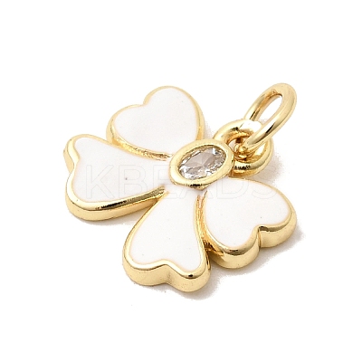 Brass Pave Clear Cubic Zirconia Charms LS-KK-G554-03B-02-1