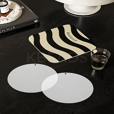 4Pcs Round Acrylic Coaster AJEW-LP0006-83-1