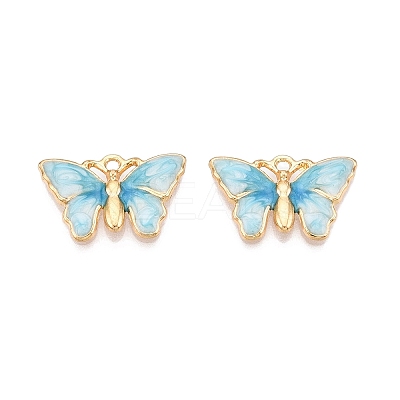 Rack Plating Alloy Enamel Pendants ENAM-N056-363KCG-04-1