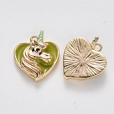 Brass Enamel Pendants KK-T049-025G-01-NF-1