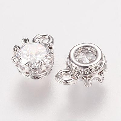 Brass Rhinestone Charms RB-E507-02P-1