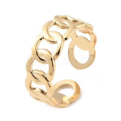 304 Stainless Steel Hollow Out Open Cuff Rings RJEW-D002-42G-1