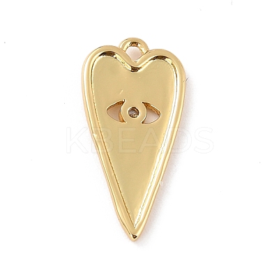 Eco-Friendly Brass Micro Pave Clear Cubic Zirconia Pendants ZIRC-C027-03G-RS-1