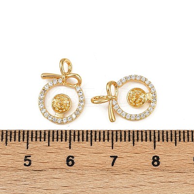 Brass Micro Pave Clear Cubic Zirconia Peg Bails KK-B137-16G-1