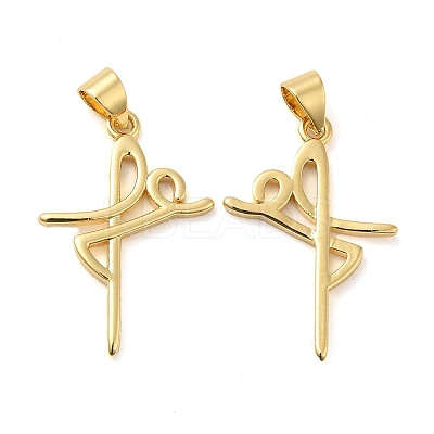 Rack Plating Brass Pendants X-KK-Q784-02G-1