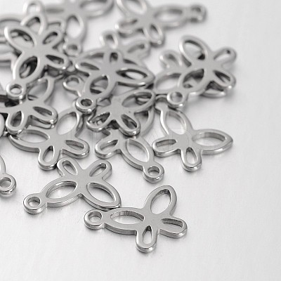 Tarnish Resistant 304 Stainless Steel Butterfly Charms STAS-N059-35-1