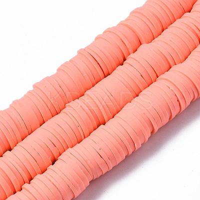 Flat Round Handmade Polymer Clay Beads CLAY-R067-10mm-19-1