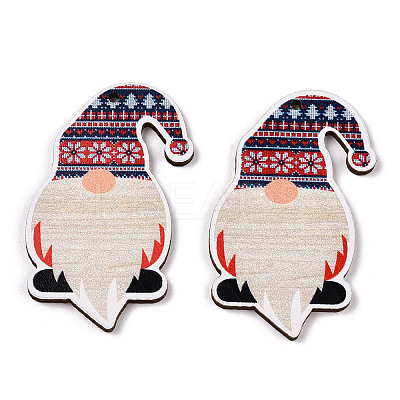 Christmas Single Face Printed Wood Big Pendants WOOD-H102-01G-1