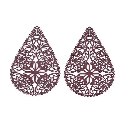 430 Stainless Steel Filigree Pendants X-STAS-S108-15C-1