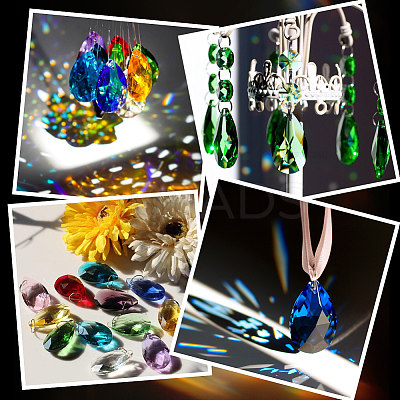 DIY Teardrop Glass & Stainless Steel Keychain Making Kit DIY-SP0001-22-1