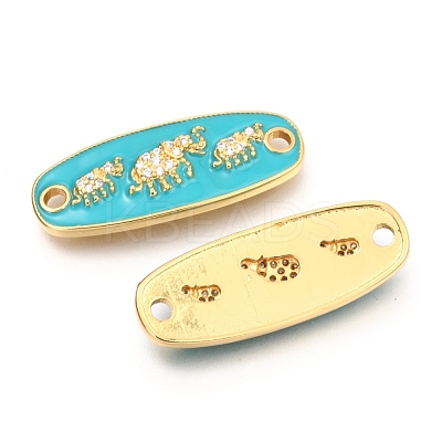 Brass Micro Pave Clear Cubic Zirconia Links Connectors ZIRC-B0004-18G-1