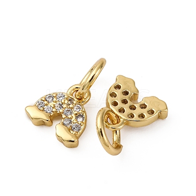 Brass Micro Pave Cubic Zirconia Pendants KK-P308-40G-1
