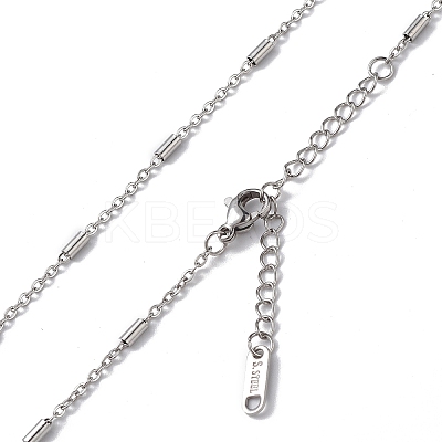 Non-Tarnish 304 Stainless Steel Column Link Chain Necklace for Men Women NJEW-K245-019E-1