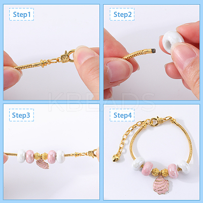 14Pcs Brass European Style Bracelet Making MAK-SP0001-02-1