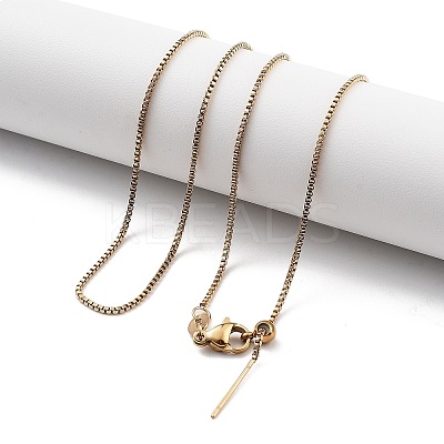 Ion Plating(IP) Adjustable 304 Stainless Steel Box Chain Necklaces NJEW-K270-07G-1