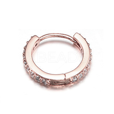 Brass Micro Pave Clear Cubic Zirconia Hoop Cartilage Earrings WG0AF68-07-1