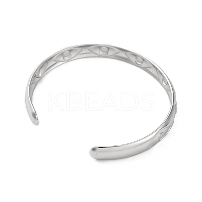 304 Stainless Steel Cuff Bangles for Women BJEW-G729-03P-1