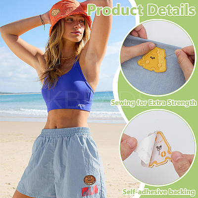 30Pcs 6 Styles Embroidered Cloth Patch PATC-FG0003-44-1