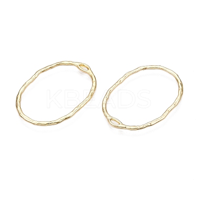 Oval Rack Plating Alloy Pendants PALLOY-T090-01G-B-NR-1