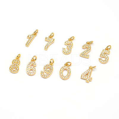 Real 18K Gold Plated Brass Micro Pave Cubic Zirconia Charms ZIRC-E012-M-1