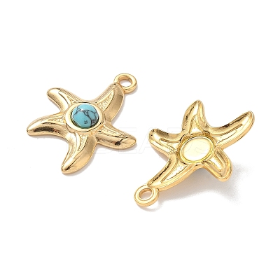 Dyed Synthetic Turquoise Sea Animal Pendants STAS-H483-33A-G-1