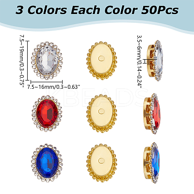 3 Bags 3 Colors Teardrop/Heart/Star Sew on Rhinestones GACR-AR0001-04-1