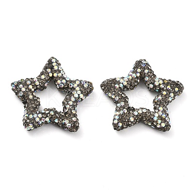 Star Shape Polymer Clay Rhinestone Beads CLAY-NH0001-06A-1