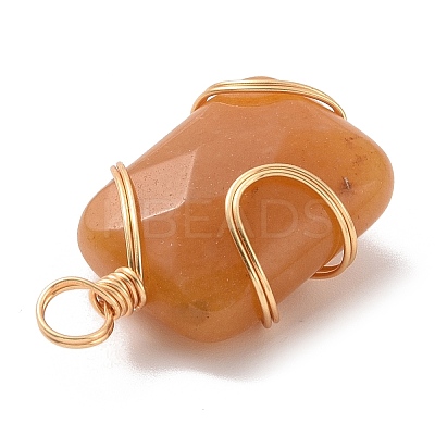Natural Mixed Stone Rectangle Pendants PALLOY-JF02106-1