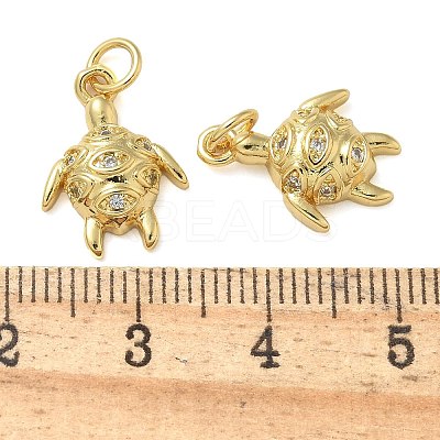 Rack Plating Brass Micro Pave Cubic Zirconia Pendants KK-K392-20B-G-1
