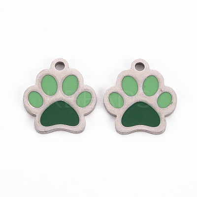 304 Stainless Steel Enamel Charms STAS-Q242-036B-1