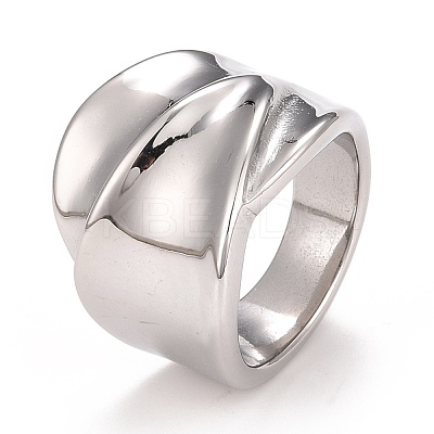 Non-Tarnish 304 Stainless Steel Textured Chunky Ring for Men Women RJEW-B040-22P-1