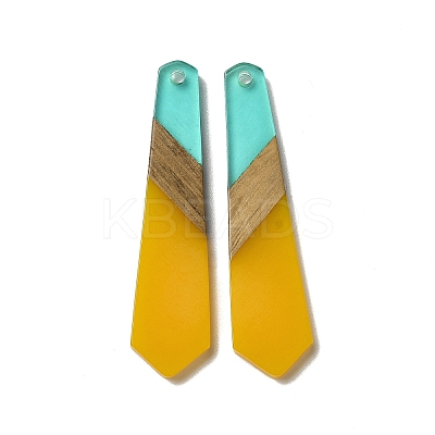 Opaque Resin & Walnut Wood Pendants RESI-D060-B-05-1