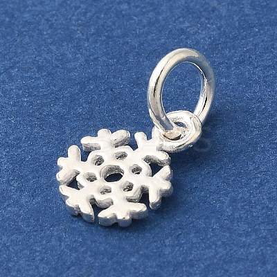 925 Sterling Silver Snowflake Charms with Jump Rings FIND-U013-01S-1