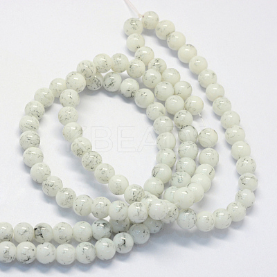Baking Paint Glass Round Bead Strands DGLA-Q019-6mm-41-1