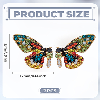 1Pair Alloy Rhinestone Stud Earrings for Women EJEW-LP0003-77A-1
