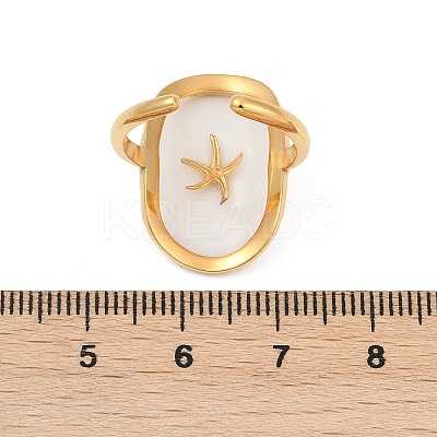 304 Stainless Steel Resin Cuff Rings for Women RJEW-D305-03G-1
