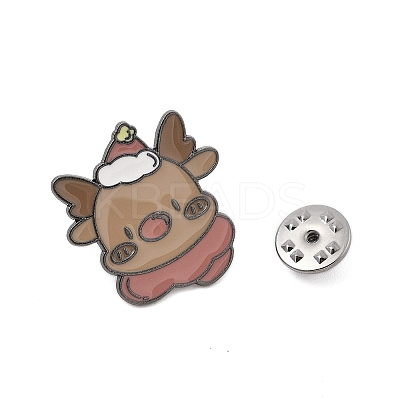 Christmas Theme Zinc Alloy Enamel Pin Brooch for Backpack Clothes JEWB-R003-02EB-10-1