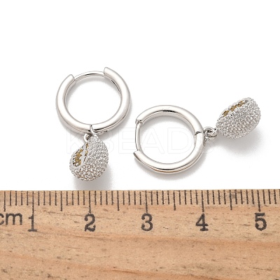 Brass Cubic Zirconia Hoop Earrings EJEW-Q015-01P-D-1