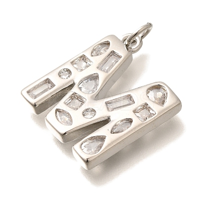 Brass Micro Pave Clear Cubic Zirconia Pendants KK-G521-01P-M-1