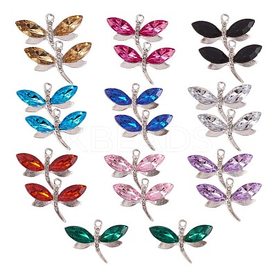 40Pcs 10 Colors Alloy Rhinestones Charms JX147A-1