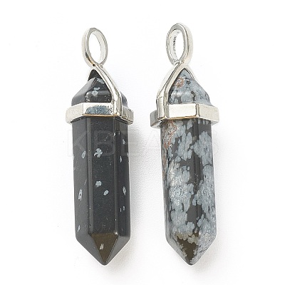 Natural Snowflake Obsidian Pointed Pendants LS-G-M378-01P-A09-1