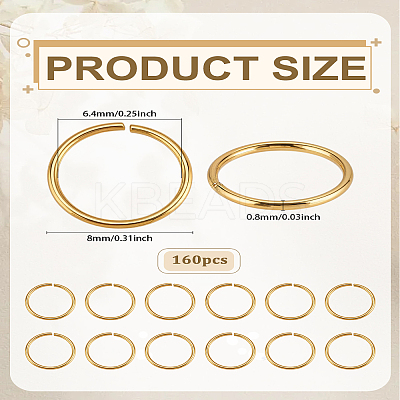 160Pcs Brass Open Jump Rings KK-LP0004-65-1
