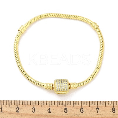 Brass Micro Pave Clear Cubic Zirconia Link Bracelets BJEW-S158-15G-1