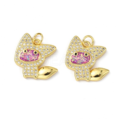 Brass Micro Pave Cubic Zirconia Pendants KK-A197-16G-1