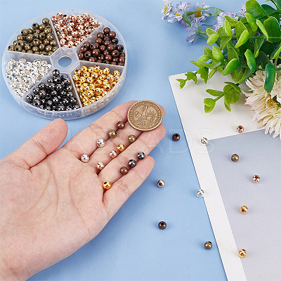 420Pcs 6 Colors Iron Spacer Beads IFIN-PH0002-23-1