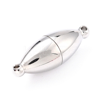Tarnish Resistant 304 Stainless Steel Magnetic Clasps with Loops STAS-M290-06A-P-1