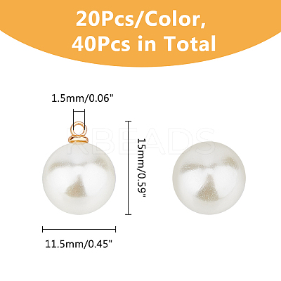 40Pcs 2 Colors Pearl Buttons Round Pearl Bridal Buttons FIND-DC0005-69-1