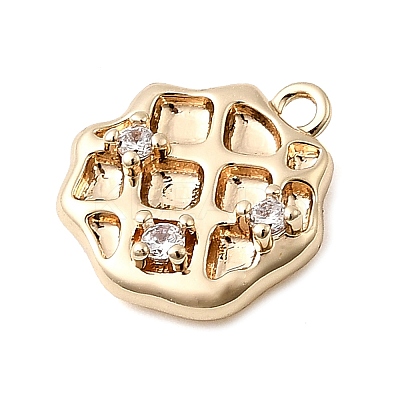 Brass Micro Pave Cubic Zirconia Charms KK-P337-03D-G-1